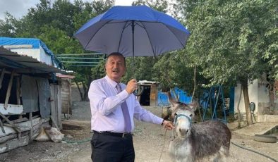 EŞEKLİ ŞEMSİYELİ ZAM PROTESTOSU