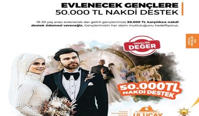 AK PARTİ AFYON, EVLENECEK GENÇLERE KARŞILIKSIZ 50 BİN TL VERECEĞİZ
