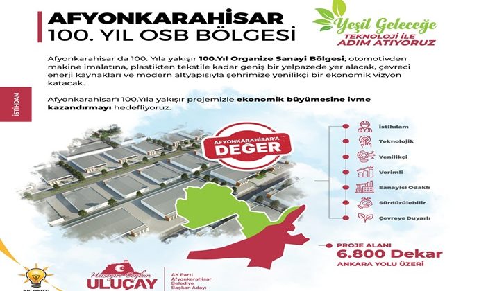 AK PARTİ AFYON 100. YIL ORGANİZE SANAYİ BÖLGESİ KURACAĞIZ
