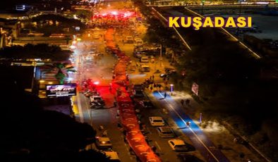 KUŞADASI’NDA 250 METRE TÜRK BAYRAĞI AÇILDI.
