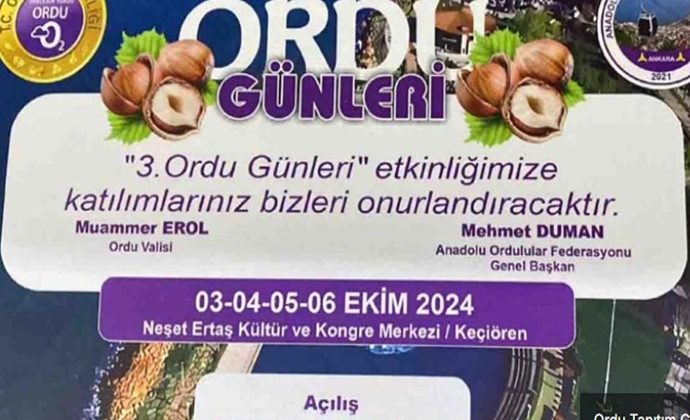 ORDU GÜNLERİ ANKARA’DA BAŞLIYOR