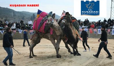 KUŞADASI DEVE GÜREŞİ FESTİVALİ RENKLİ GÖRÜNTÜLERE SAHNE OLDU