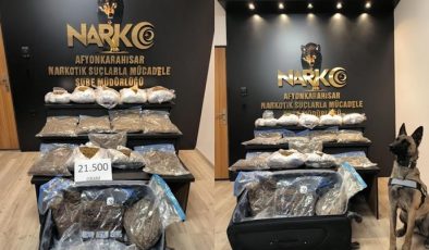 AFYON’DA 21 KİLO 500 GRAM UYUŞTURUCU YAKALANDI
