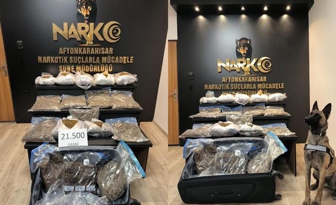 AFYON’DA 21 KİLO 500 GRAM UYUŞTURUCU YAKALANDI