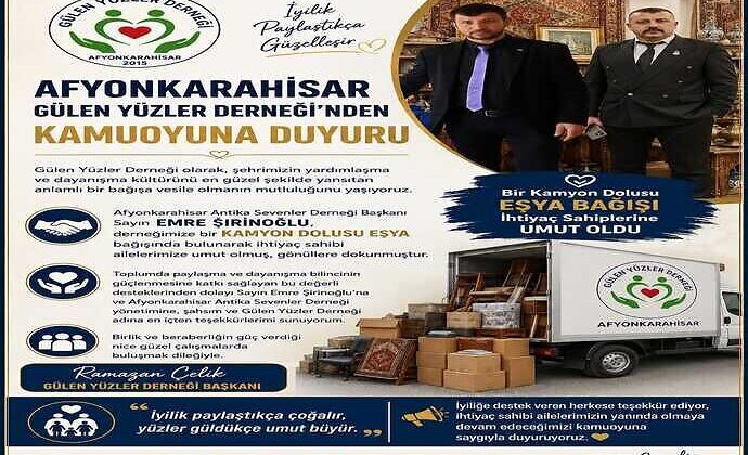AFYONKARAHİSAR’DA YÜZLERİ GÜLDÜREN BÜYÜK DAYANIŞMA