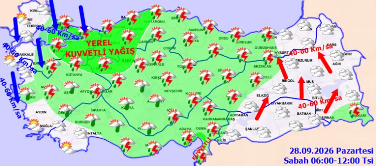 Meteoroloji'den Son Dakika Uyarı: Sıcaklıklar Düşüyor, Kuvvetli Yağış ve Fırtına Geliyor - Detay Görsel 1