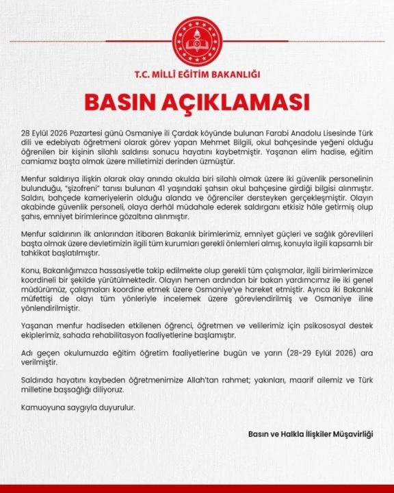 Osmaniye’de Okul Bahçesinde Kanlı Saldırı: Öğretmen Mehmet Bilgili Hayatını Kaybetti - Detay Görsel 2