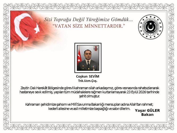 Zeytin Dalı Harekât Bölgesi’nden Acı Haber: Kahraman Mehmetçik Görev Başında Şehit Oldu - Detay Görsel 2