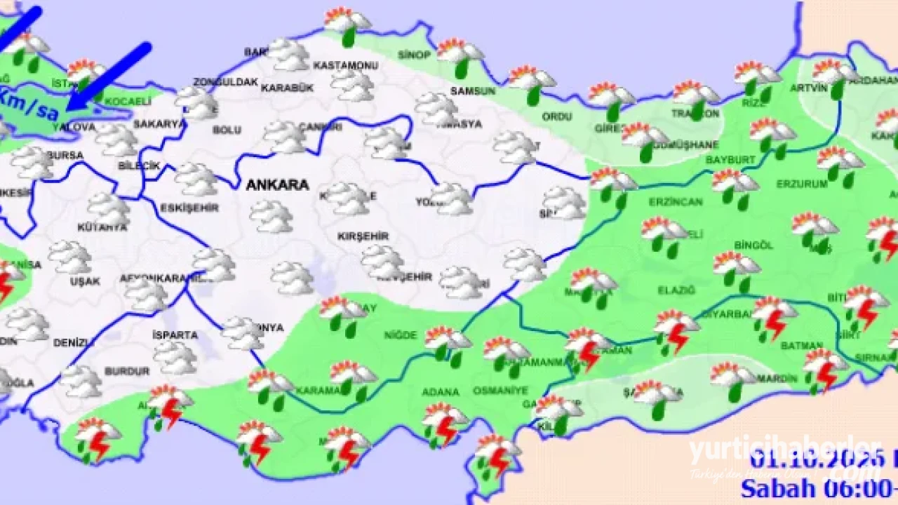 Ekim Ayının İlk Gününde 5 Bölge İçin Kritik Meteorolojik Yağış Uyarısı - Detay Görsel 1