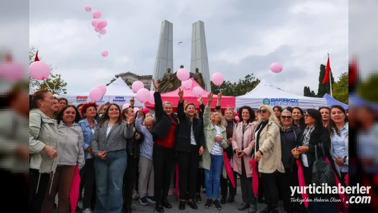 Bakırköy’de Pembe Şemsiyeli Yürüyüşle Meme Kanserine Karşı Erken Teşhis Vurgusu Yapıldı