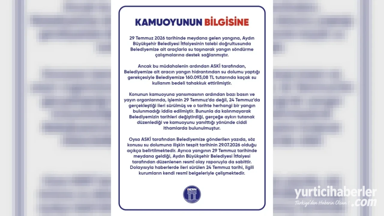 Aydın Didim Belediye Başkanlığı’ndan Kamuoyuna Önemli Bilgilendirme ve Açıklama