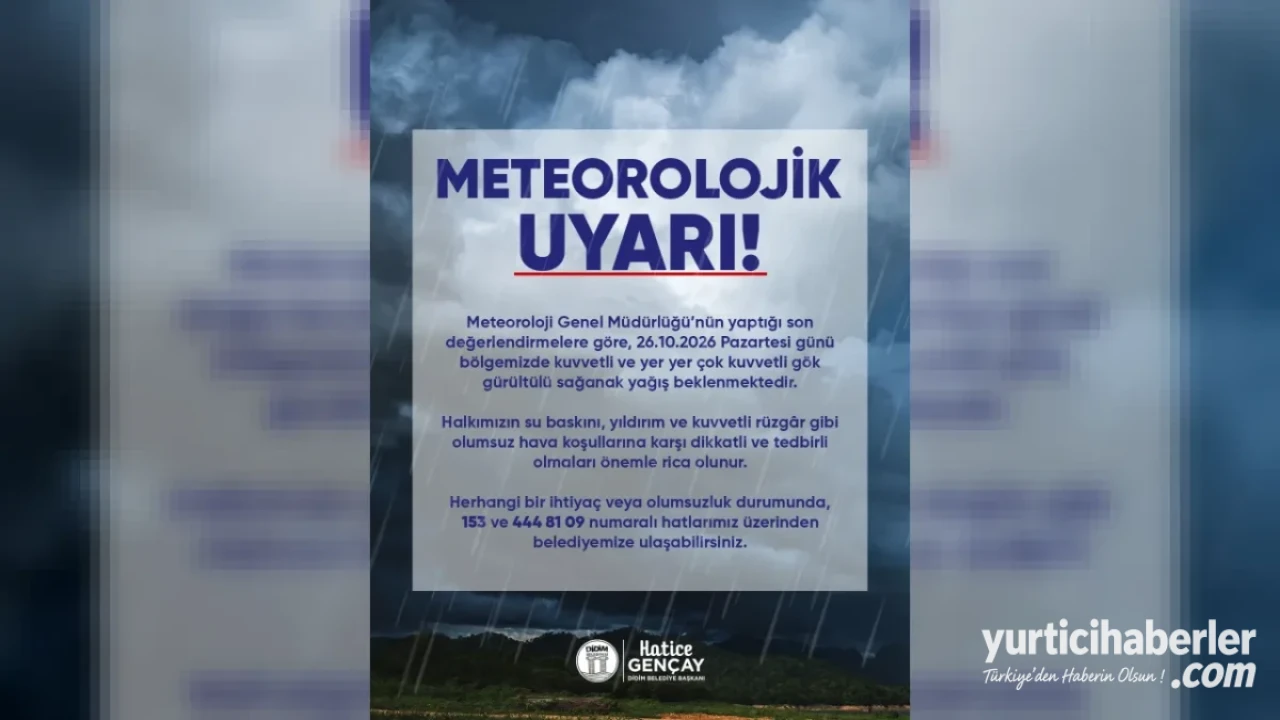 Didim Belediyesi’nden Kritik Meteoroloji Uyarısı: Sağanak Yağışa Karşı Tedbir Alın