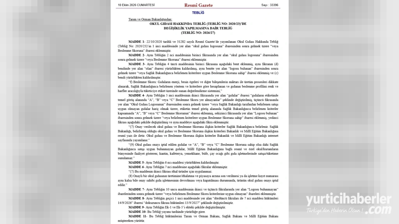 Okul Kantinlerinde Devrim: Beslenme Skoru Uygulaması Resmi Gazete'de Yayımlandı - Detay Görsel 2