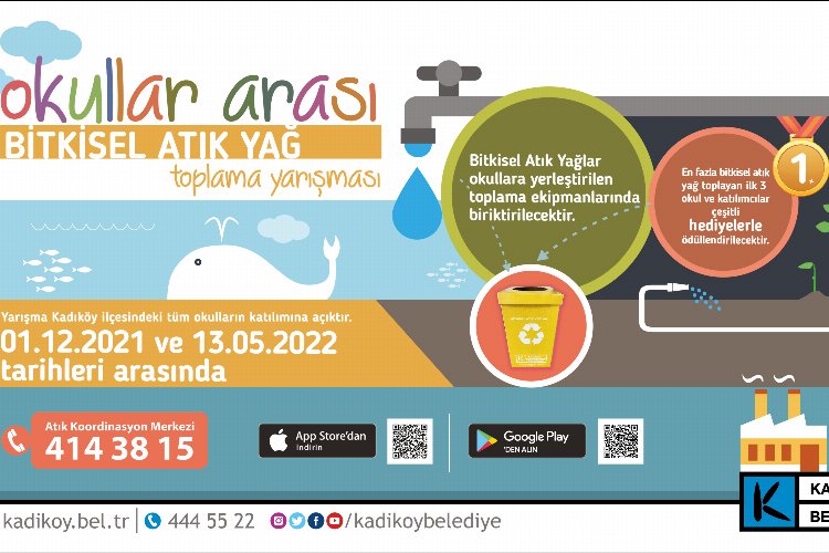 Kadıköy’de okullarda bitkisel atık yağ toplama yarışması