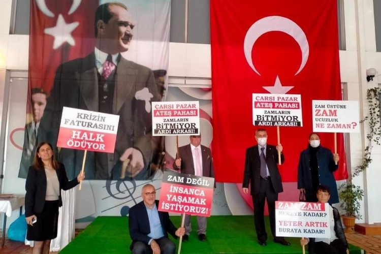 Bursa’da CHP Gemlik İlçe Başkanlığı zamlara tepki gösterdi