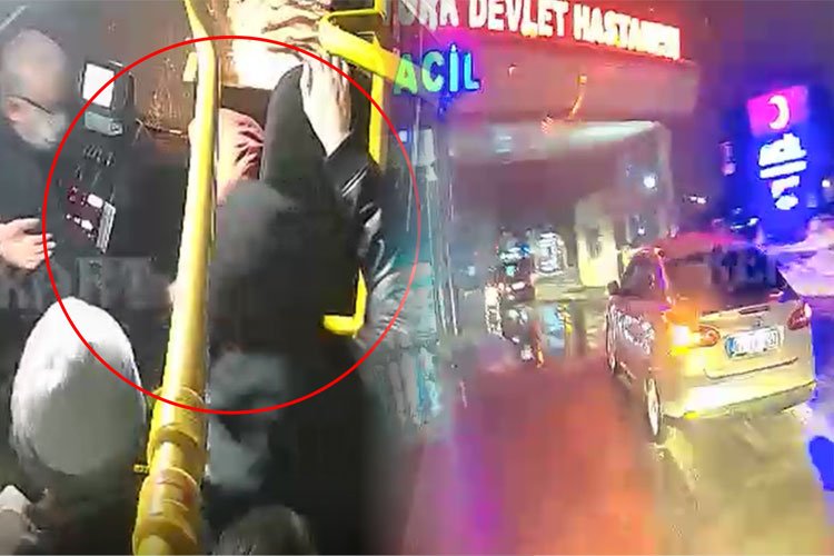 Düzce’de otobüste fenalaşan kadın yolcu Acil’e yetiştirildi