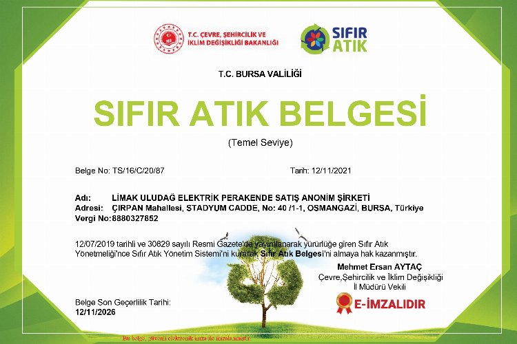 Limak Enerji’den ‘sıfır atık’ hamlesi