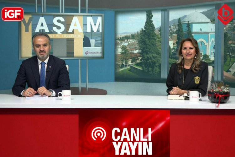 Bursa Büyükşehir Belediye Başkanı Alinur Aktaş  canlı yayında konuşuyor