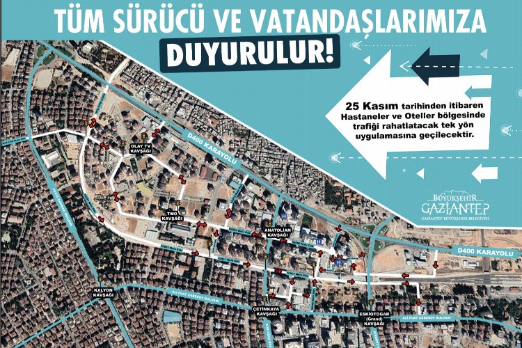 GAZİRAY, hastaneler için tek yön uygulamasına geçiyor